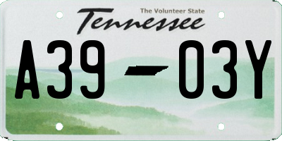TN license plate A3903Y