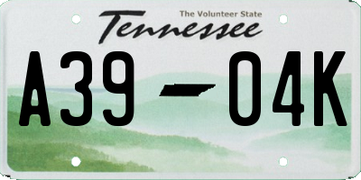 TN license plate A3904K