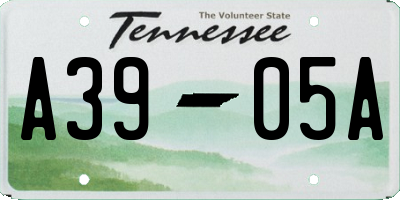 TN license plate A3905A
