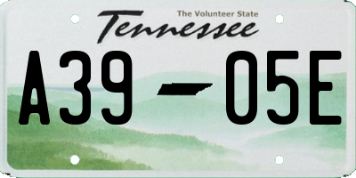 TN license plate A3905E