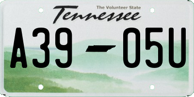 TN license plate A3905U