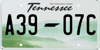 TN license plate A3907C