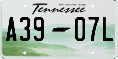 TN license plate A3907L