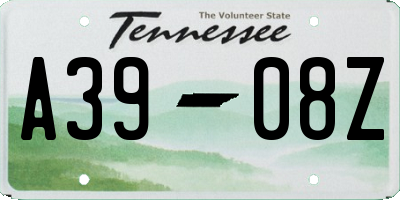 TN license plate A3908Z