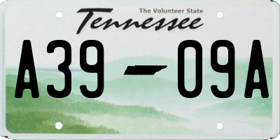 TN license plate A3909A