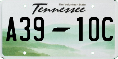 TN license plate A3910C