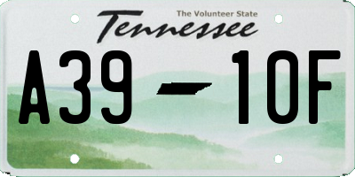 TN license plate A3910F