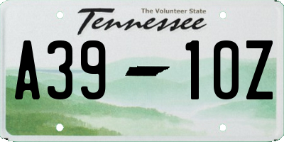 TN license plate A3910Z