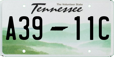 TN license plate A3911C