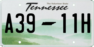 TN license plate A3911H