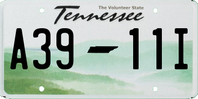 TN license plate A3911I