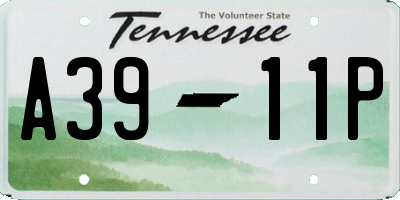 TN license plate A3911P