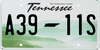 TN license plate A3911S