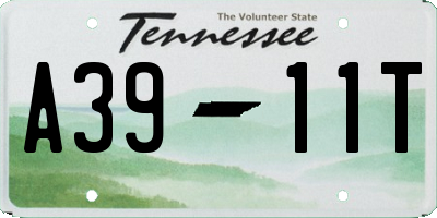 TN license plate A3911T