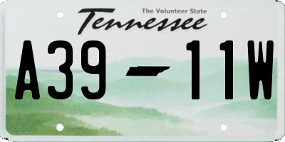 TN license plate A3911W