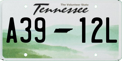 TN license plate A3912L