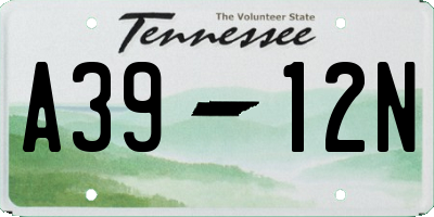 TN license plate A3912N