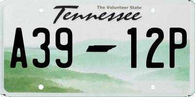 TN license plate A3912P