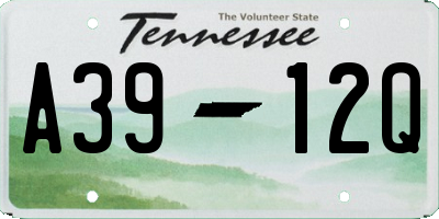 TN license plate A3912Q