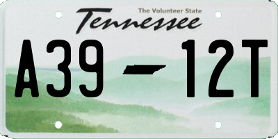 TN license plate A3912T