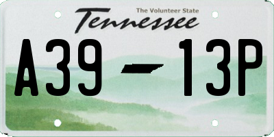 TN license plate A3913P