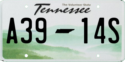 TN license plate A3914S