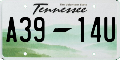 TN license plate A3914U