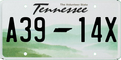 TN license plate A3914X