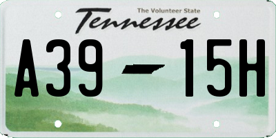 TN license plate A3915H