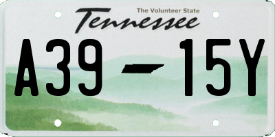 TN license plate A3915Y