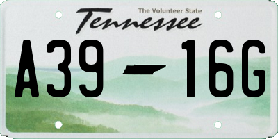 TN license plate A3916G