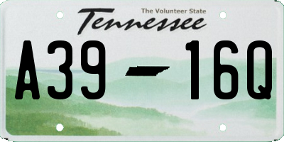 TN license plate A3916Q