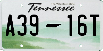 TN license plate A3916T