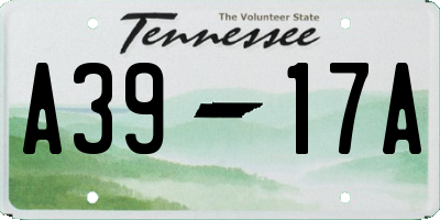 TN license plate A3917A