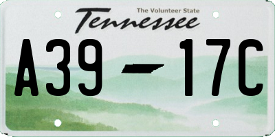 TN license plate A3917C
