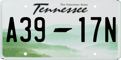 TN license plate A3917N
