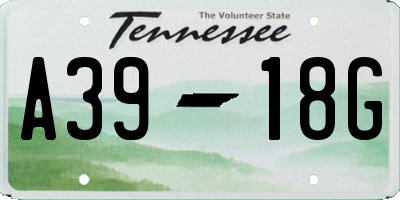TN license plate A3918G