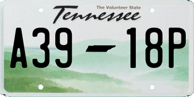 TN license plate A3918P