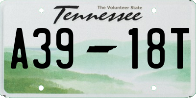 TN license plate A3918T