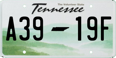 TN license plate A3919F