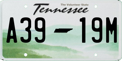 TN license plate A3919M