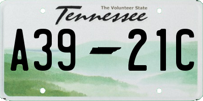 TN license plate A3921C