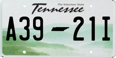 TN license plate A3921I