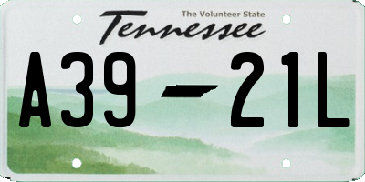TN license plate A3921L
