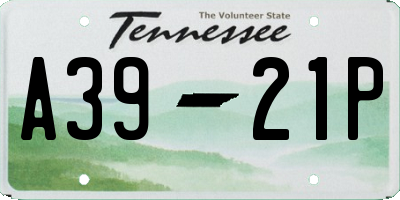 TN license plate A3921P