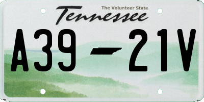TN license plate A3921V