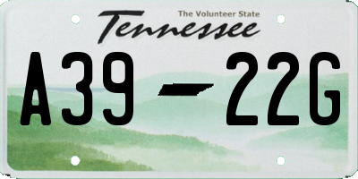 TN license plate A3922G