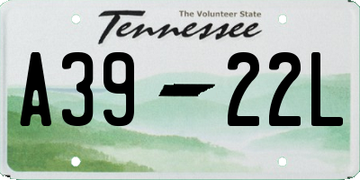 TN license plate A3922L