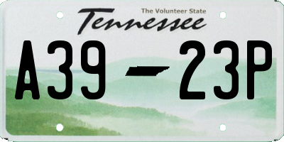 TN license plate A3923P