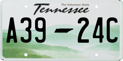 TN license plate A3924C